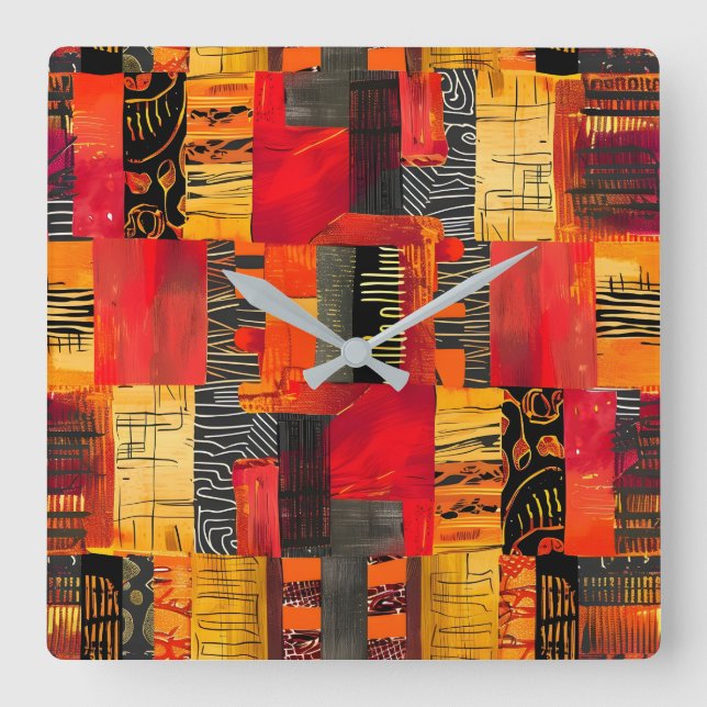 Reloj de pared del patrón tribal africano (Anverso)