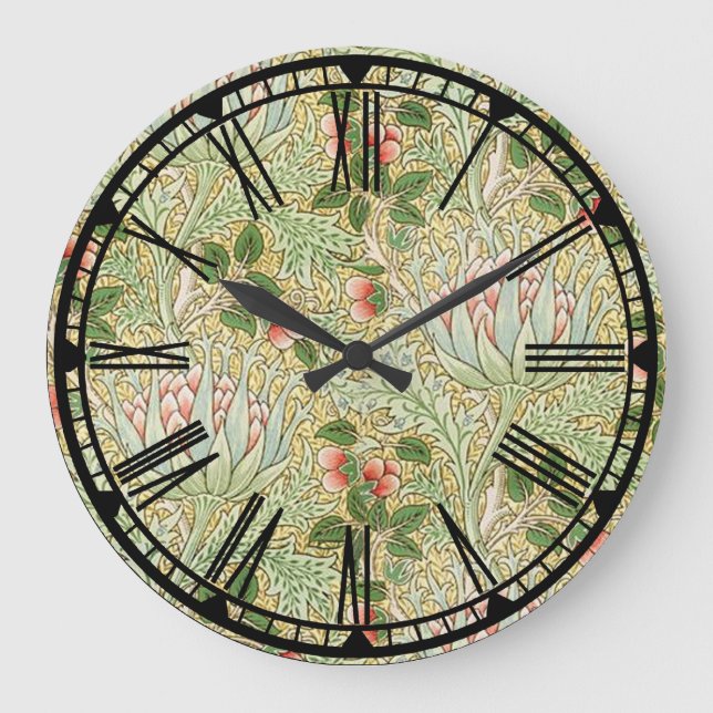 Reloj de pared del patrón William Morris (Anverso)