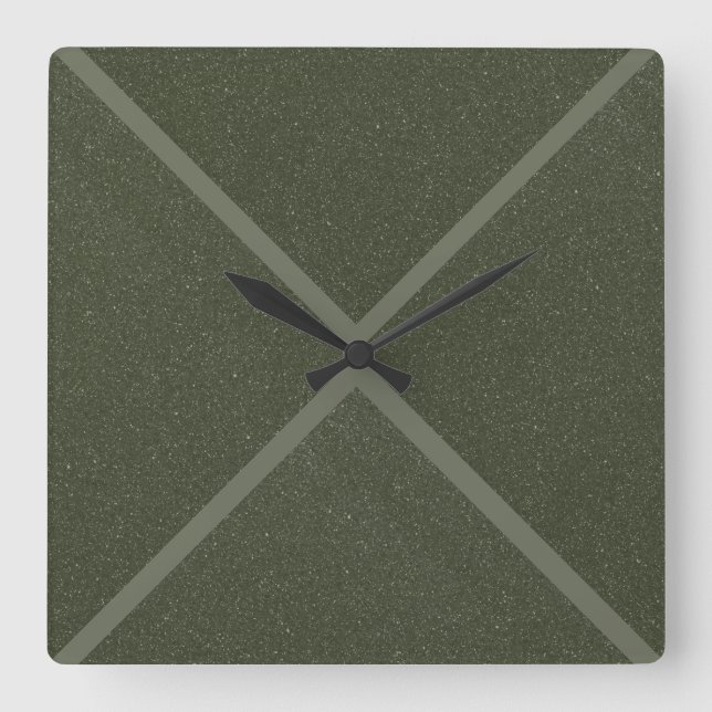 Reloj de pared del patrón X verde Moss (Anverso)