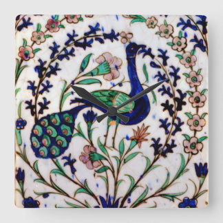 Reloj de pared del peacock de Iznik
