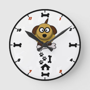 Reloj de pared del perro y del hueso