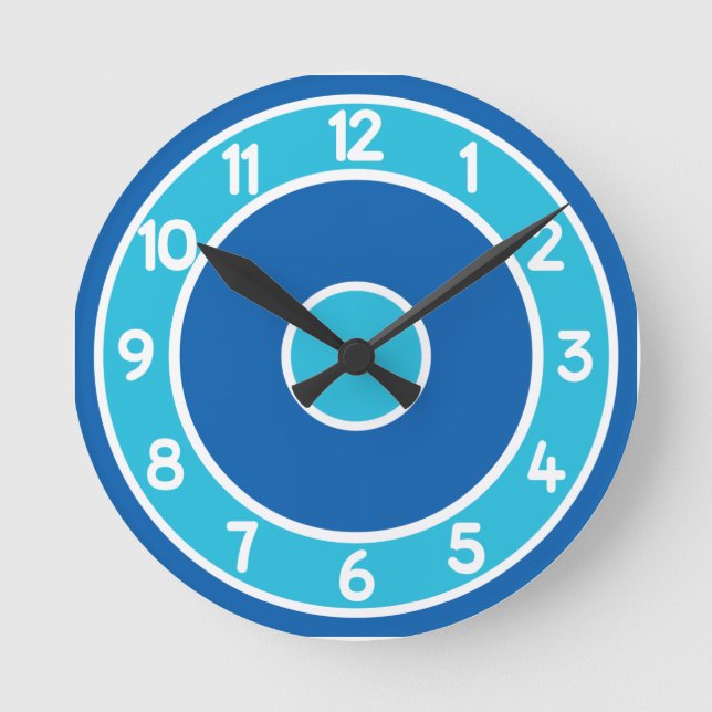Reloj de pared del personalizado azul (Anverso)