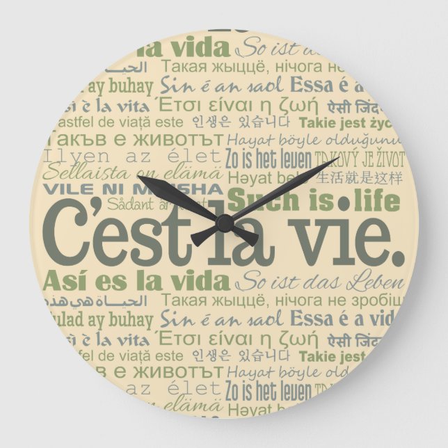 Reloj de pared del personalizado C'est La Vie (Anverso)