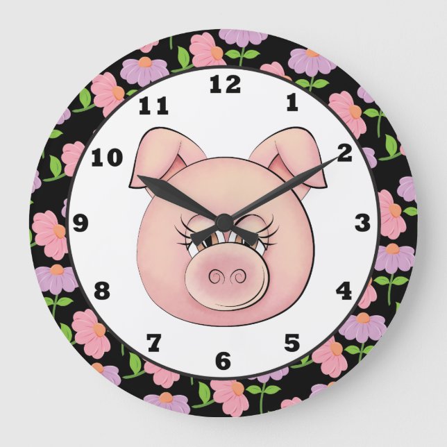 Reloj de pared del personalizado de cerdo del país (Anverso)