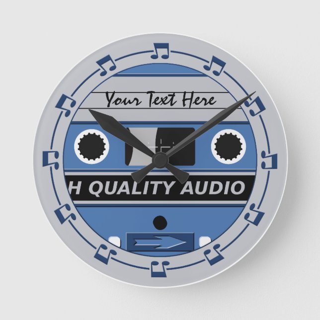 Reloj de pared del personalizado de cinta de caset (Anverso)