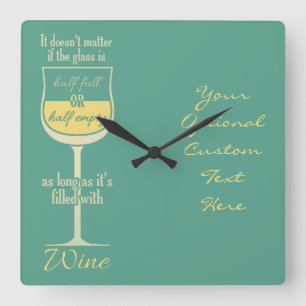 Reloj de pared del personalizado de cristal de vin