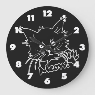Reloj de pared del personalizado del gato negro