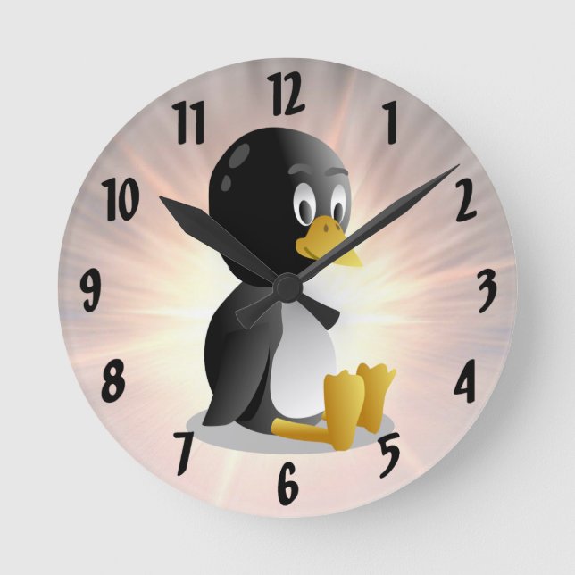 Reloj de pared del personalizado del pingüino (Anverso)