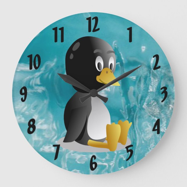 Reloj de pared del personalizado del pingüino (Anverso)