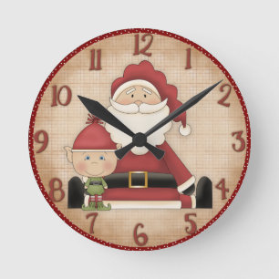 Reloj de pared del personalizado Holiday Santa Cla