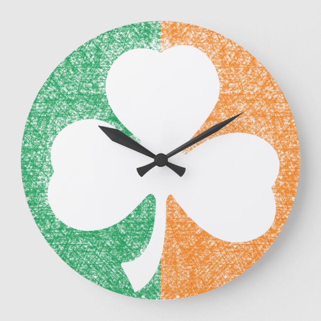 Reloj de pared del personalizado Shamrock irlandés (Anverso)