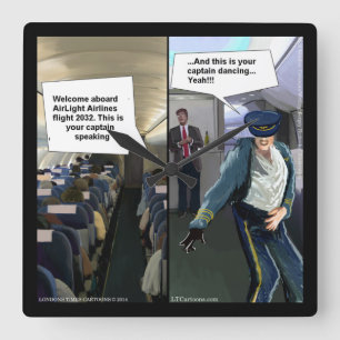 Reloj de pared del piloto de Hipster Airline Funny