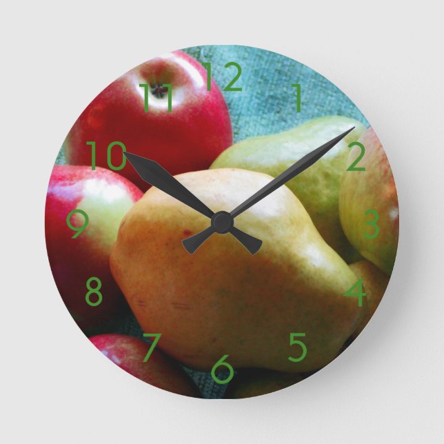 Reloj de pared del placer de la pera de Apple (Anverso)
