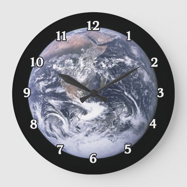 Reloj de pared del planeta Tierra (Anverso)
