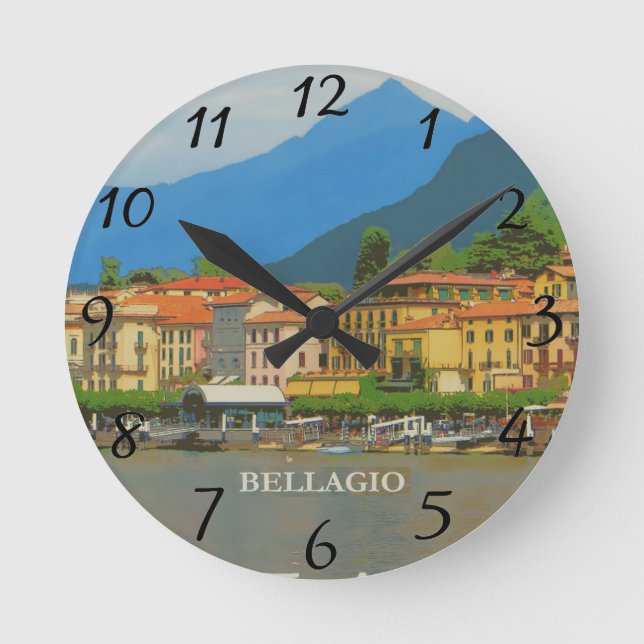 Reloj de pared del poster de Bellagio Italia (Anverso)