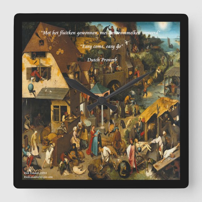 Reloj de pared del Proverbio y Arte Holandés del S (Anverso)