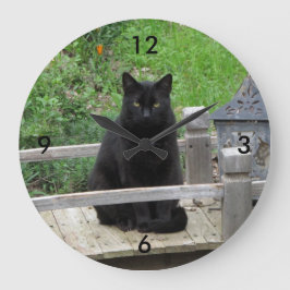 Reloj de pared del puente del gato negro