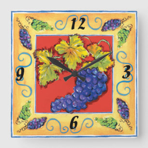 Reloj de pared del racimo de la uva