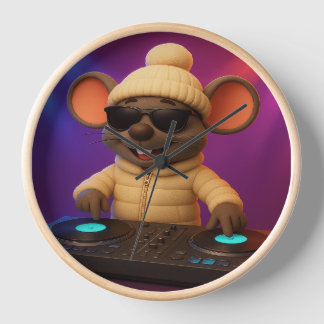 Reloj de pared del ratón DJ | Gracioso Fiesta de i