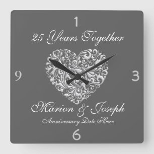 Reloj de pared del REGALO del aniversario de SILVE