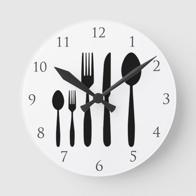 Reloj de pared del restaurante con números (Anverso)