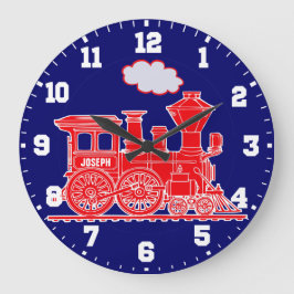 Reloj de pared del rojo y de los azules marinos