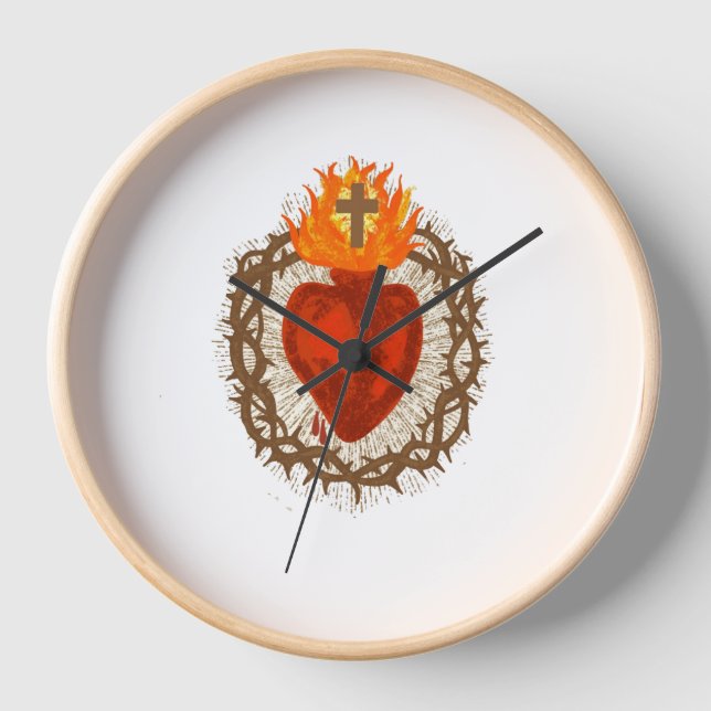 Reloj de pared del Sagrado Corazón de Jesús (Anverso)