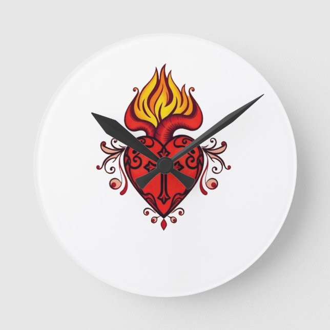 Reloj de pared del Sagrado Corazón de Jesús católi (Anverso)