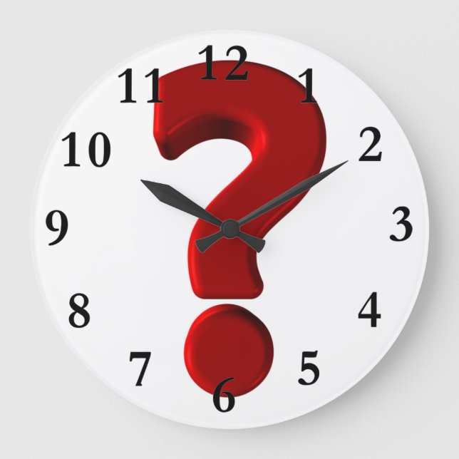 Reloj de pared del signo de interrogación (Anverso)