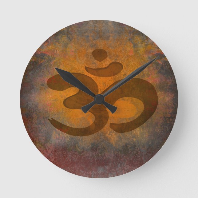 reloj de pared del símbolo del aum de OM (Anverso)
