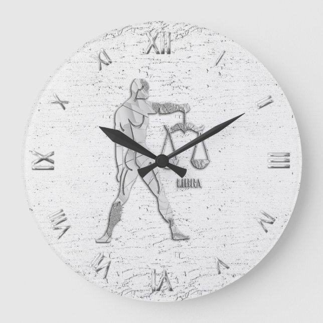 Reloj de pared del símbolo libra zodiac (Anverso)