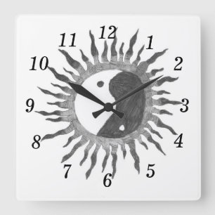 Reloj de pared del sol de paz