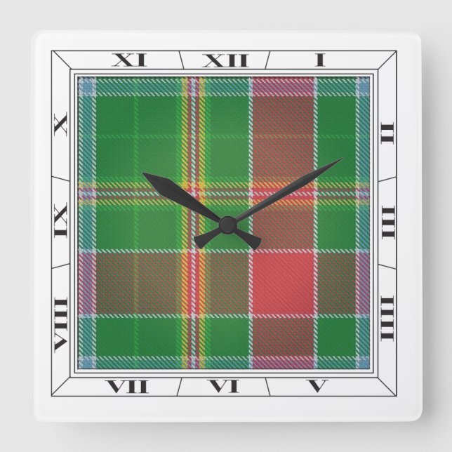 Reloj de pared del tartán del cazador (Anverso)