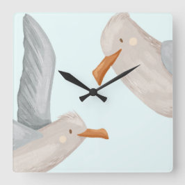 Reloj de pared del tema costero de la gaviota