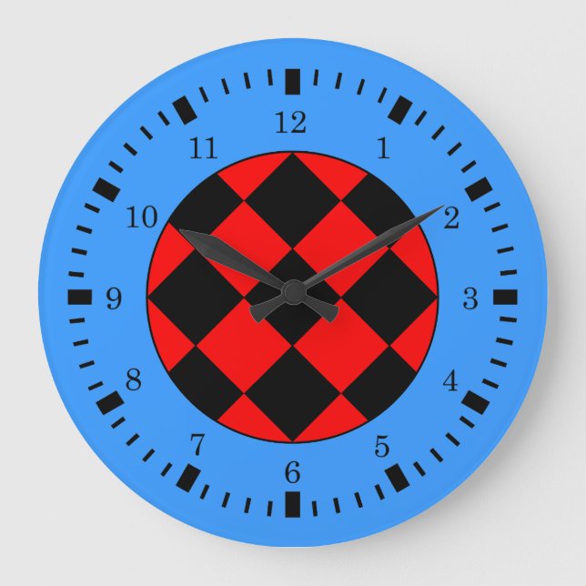 Reloj de pared del tema de la Carreras azul negra (Anverso)