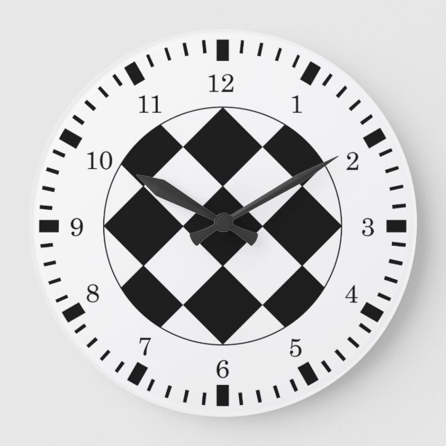 Reloj de pared del tema de la Carreras blanca negr (Anverso)