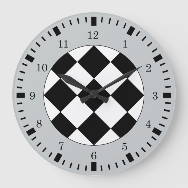 Reloj de pared del tema de la Carreras gris blanca (Anverso)