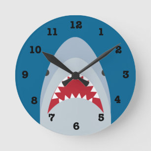 Reloj de pared del tiburón (con números)