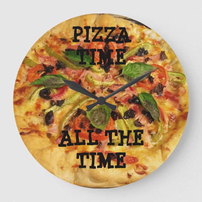 Reloj de pared del tiempo de la pizza (Anverso)