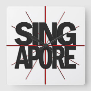 Reloj de pared del Timezone de Singapur