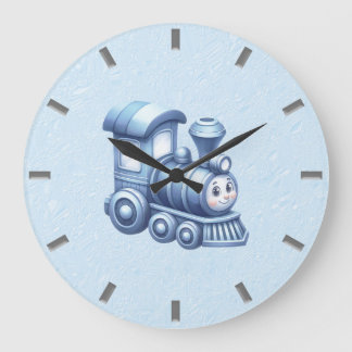 Reloj de pared del tren azul