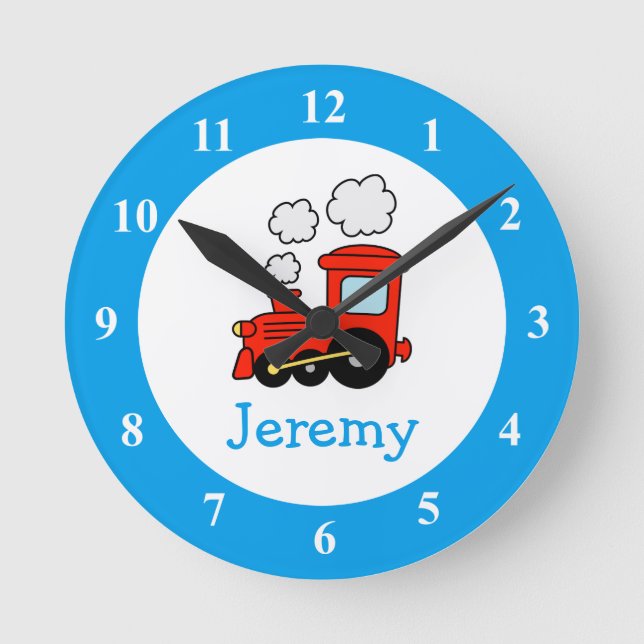 Reloj de pared del tren de juguetes para dormitori (Anverso)
