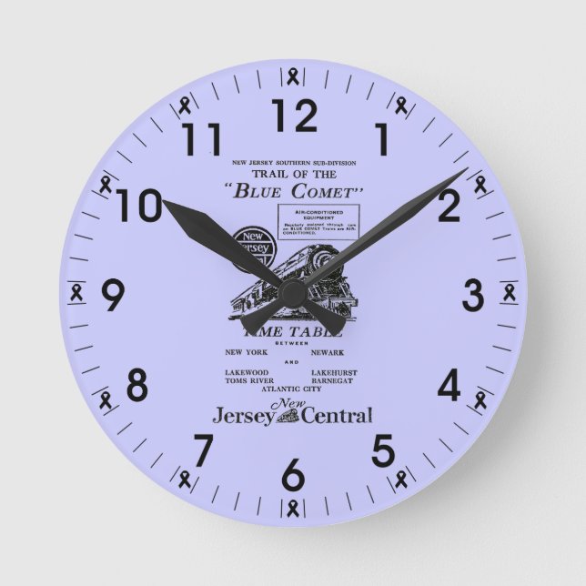 Reloj de pared del tren del Comet Azul Central de  (Anverso)
