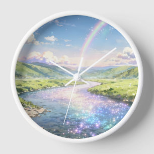 Reloj de pared del Valle del Río Arcoíris