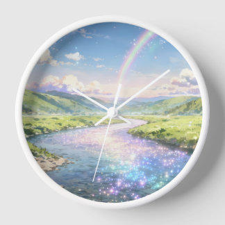 Reloj de pared del Valle del Río Arcoíris