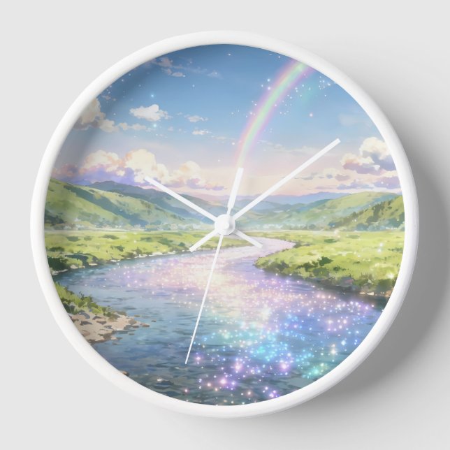 Reloj de pared del Valle del Río Arcoíris (Anverso)