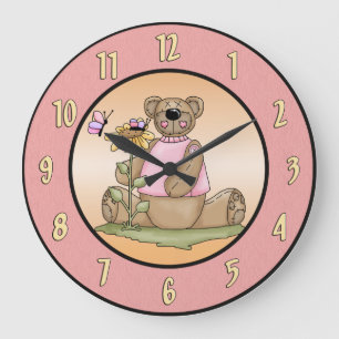 Reloj de pared del verano del oso de peluche