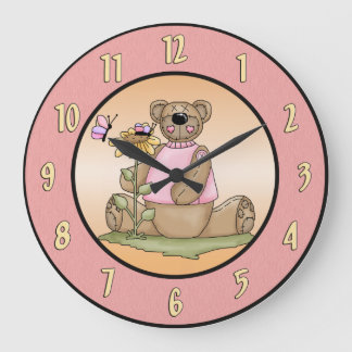 Reloj de pared del verano del oso de peluche
