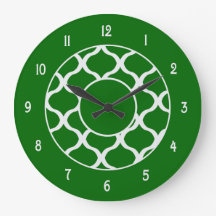 Reloj de pared del verde esmeralda y del blanco