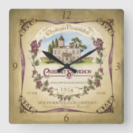 Reloj de pared del vino de Cabernet-Sauvignon